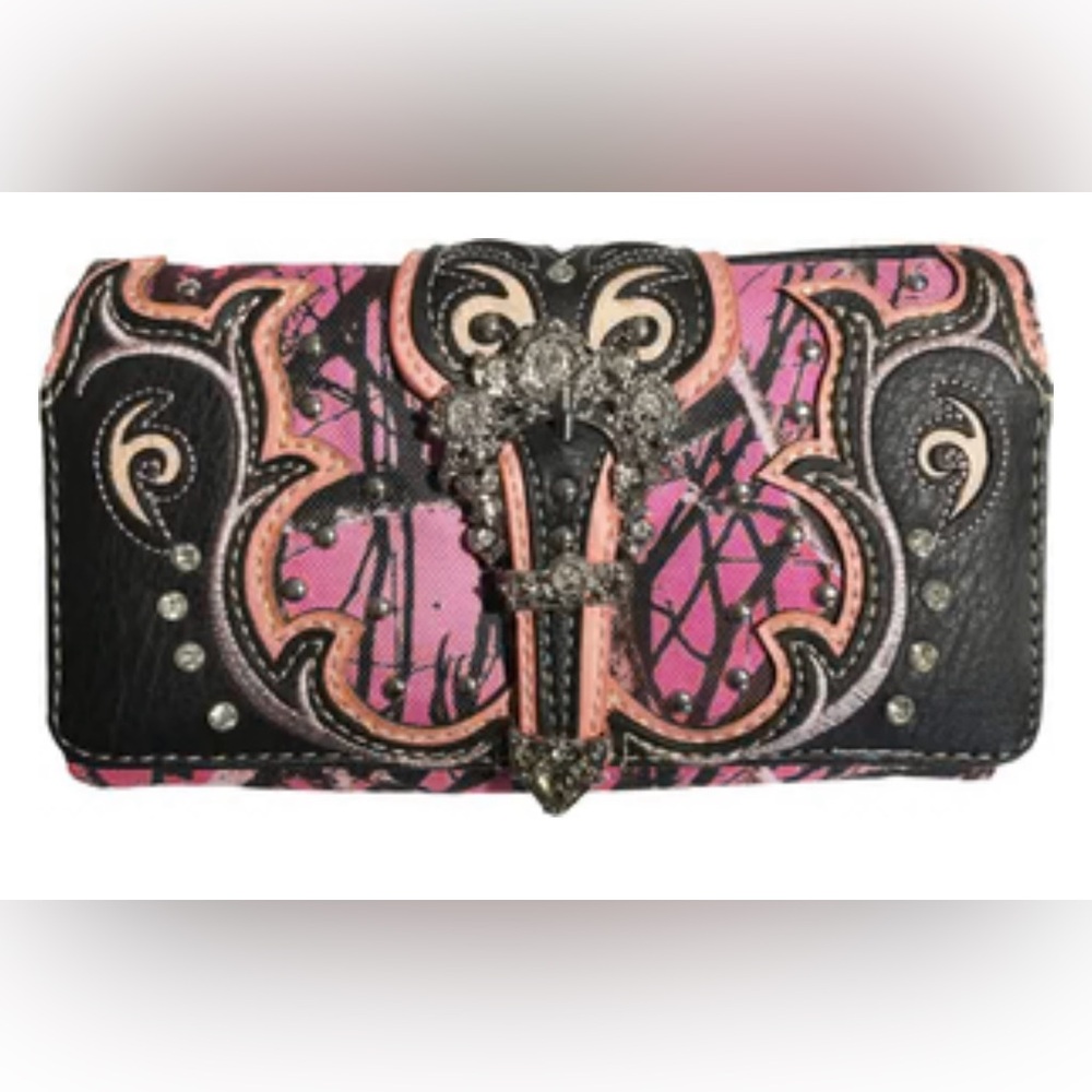 Floral Camouflage Western Wallet